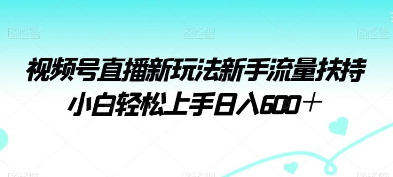 视频号直播新玩法新手流量扶持小白轻松上手日入600＋网赚项目-副业赚钱-互联网创业-资源整合八方网创