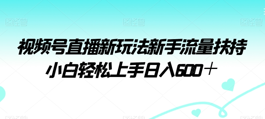 视频号直播新玩法新手流量扶持小白轻松上手日入600＋网赚项目-副业赚钱-互联网创业-资源整合八方网创