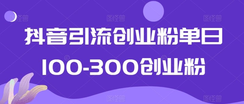 抖音引流创业粉单日100-300创业粉网赚项目-副业赚钱-互联网创业-资源整合八方网创