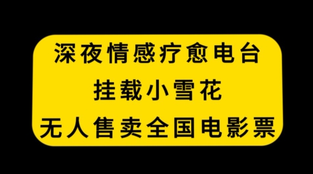 深夜情感疗愈电台，挂载小雪花，无人售卖全国电影票网赚项目-副业赚钱-互联网创业-资源整合八方网创