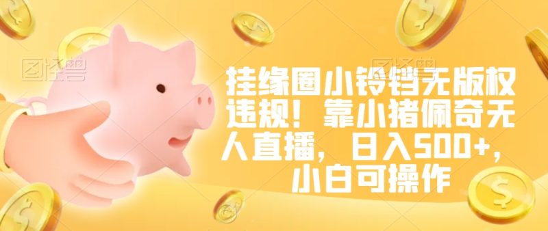挂缘圈小铃铛无版权违规！靠小猪佩奇无人直播，日入500+，小白可操作网赚项目-副业赚钱-互联网创业-资源整合八方网创