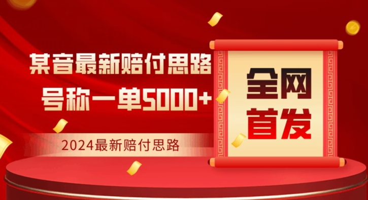 全网首发，2024最新抖音赔付项目，号称一单5000+保姆级拆解【仅揭秘】网赚项目-副业赚钱-互联网创业-资源整合八方网创