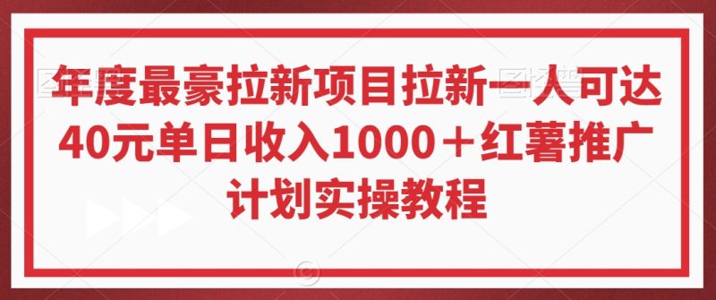 年度最豪拉新项目拉新一人可达40元单日收入1000+红薯推广计划实操教程网赚项目-副业赚钱-互联网创业-资源整合八方网创
