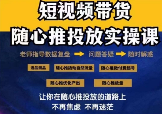 2024好物分享随心推投放实操课，随心推撬动自然流量/微付费起号/优化产出网赚项目-副业赚钱-互联网创业-资源整合八方网创