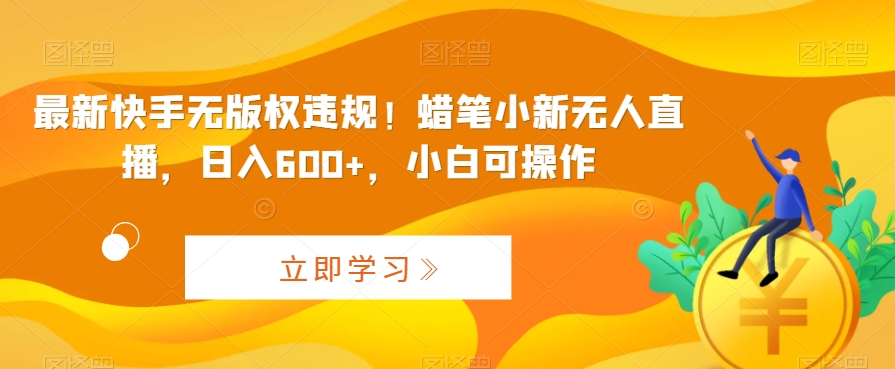 最新快手无版权违规！蜡笔小新无人直播，日入600+，小白可操作网赚项目-副业赚钱-互联网创业-资源整合八方网创