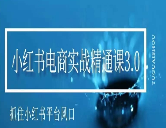 小红书电商实战精通课3.0，抓住小红书平台的风口，不错过有一个赚钱的机会网赚项目-副业赚钱-互联网创业-资源整合八方网创
