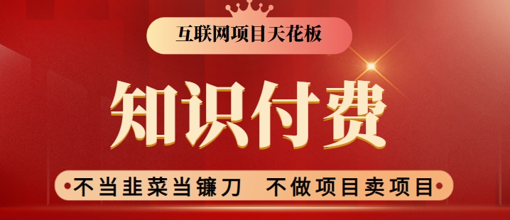 2024互联网项目天花板，新手小白也可以通过知识付费月入10W，实现财富自由网赚项目-副业赚钱-互联网创业-资源整合八方网创