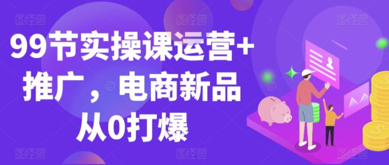 99节实操课运营+推广,电商新品从0打爆网赚项目-副业赚钱-互联网创业-资源整合八方网创
