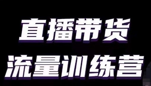 直播带货流量训练营，小白主播必学直播课网赚项目-副业赚钱-互联网创业-资源整合八方网创