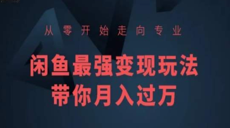 从零开始走向专业，闲鱼最强变现玩法带你月入过万网赚项目-副业赚钱-互联网创业-资源整合八方网创