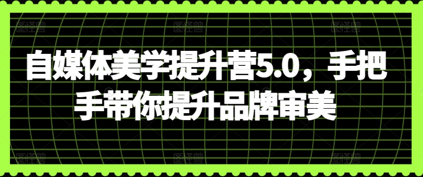 自媒体美学提升营5.0，手把手带你提升品牌审美网赚项目-副业赚钱-互联网创业-资源整合八方网创