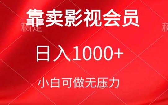 靠卖影视会员，日入1000+，落地保姆级教程，新手可学网赚项目-副业赚钱-互联网创业-资源整合八方网创