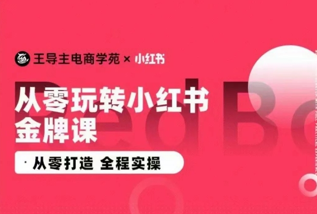 王导主·小红书电商运营实操课，​从零打造  全程实操网赚项目-副业赚钱-互联网创业-资源整合八方网创