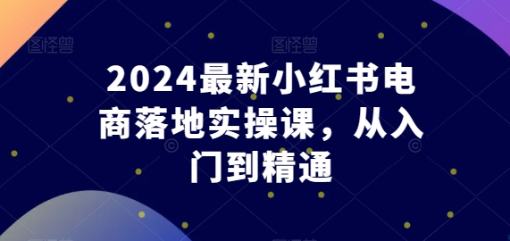 2024最新小红书电商落地实操课，从入门到精通网赚项目-副业赚钱-互联网创业-资源整合八方网创