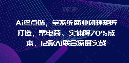 Ai终点站，全系统商业闭环矩阵打造，帮电商、实体降70%成本，12款Ai联合深度实战网赚项目-副业赚钱-互联网创业-资源整合八方网创