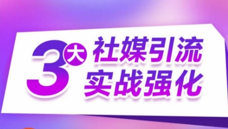 3大社媒引流实战强化，多渠道站外引流，高效精准获客，订单销售额翻倍增长网赚项目-副业赚钱-互联网创业-资源整合八方网创