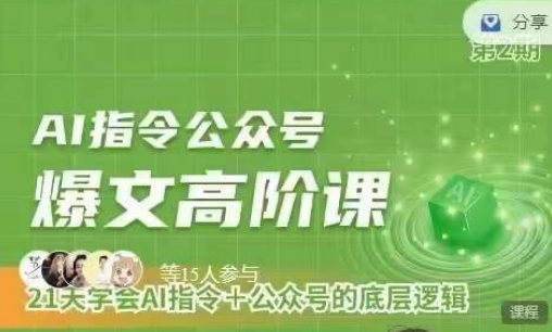 Ai指令公众号高阶课，学会ai指令+公众号的底层逻辑网赚项目-副业赚钱-互联网创业-资源整合八方网创