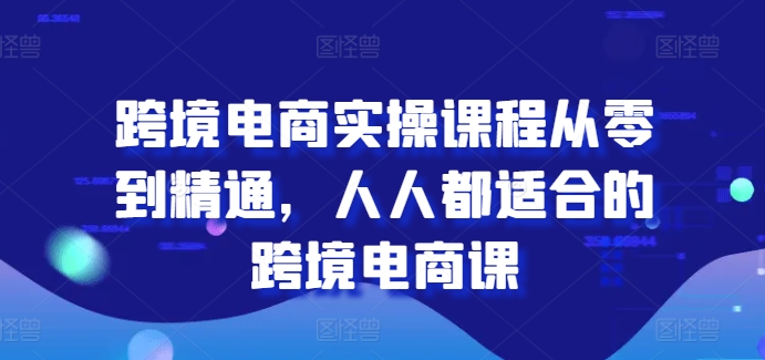跨境电商实操课程从零到精通，人人都适合的跨境电商课网赚项目-副业赚钱-互联网创业-资源整合八方网创