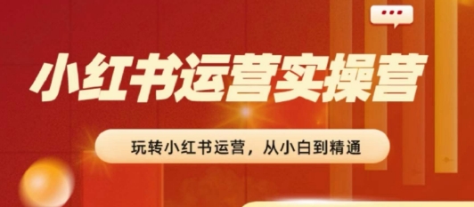 2024小红书运营实操营，​从入门到精通，完成从0~1~100网赚项目-副业赚钱-互联网创业-资源整合八方网创