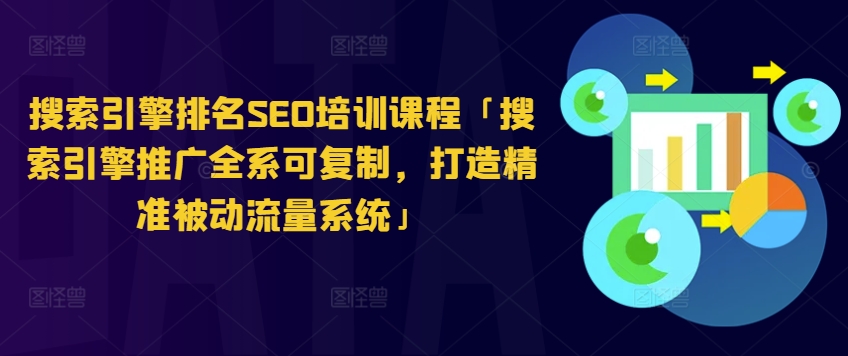 搜索引擎排名SEO培训课程「搜索引擎推广全系可复制，打造精准被动流量系统」网赚项目-副业赚钱-互联网创业-资源整合八方网创
