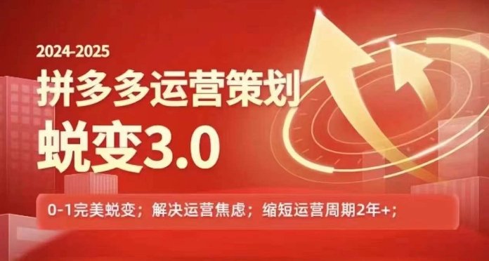 2024-2025拼多多运营策略蜕变3.0，0~1完美蜕变，解决信息焦虑网赚项目-副业赚钱-互联网创业-资源整合八方网创