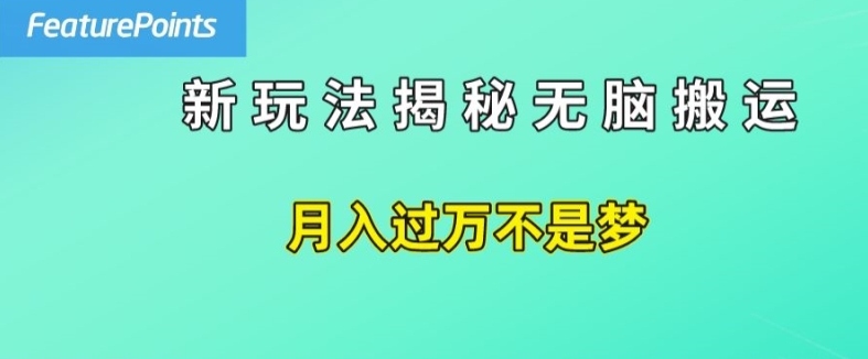 简单操作，每天50美元收入，搬运就是赚钱的秘诀网赚项目-副业赚钱-互联网创业-资源整合八方网创