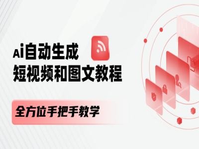 AI自动生成短视频和图文课程，全方位手把手教学网赚项目-副业赚钱-互联网创业-资源整合八方网创