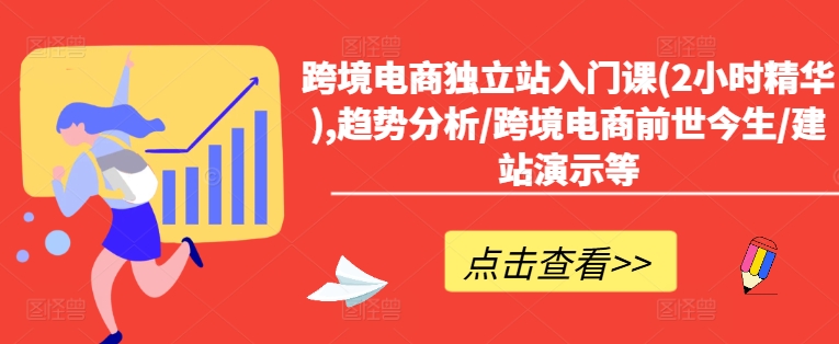 跨境电商独立站入门课(2小时精华),趋势分析/跨境电商前世今生/建站演示等网赚项目-副业赚钱-互联网创业-资源整合八方网创