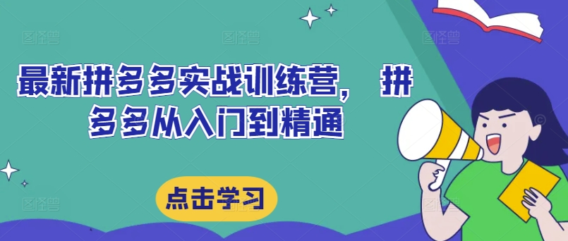 最新拼多多实战训练营， 拼多多从入门到精通网赚项目-副业赚钱-互联网创业-资源整合八方网创