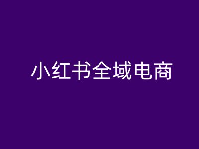 小红书全域电商，小红书电商教程网赚项目-副业赚钱-互联网创业-资源整合八方网创
