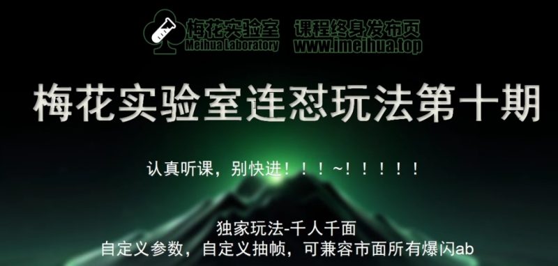 梅花实验室社群专享课视频号连怼玩法第十期课程+第二部分-FF助手全新高自由万能爆闪AB处理网赚项目-副业赚钱-互联网创业-资源整合八方网创