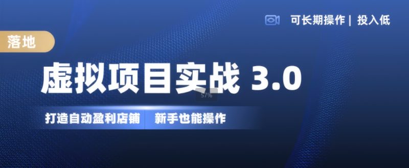 虚拟项目实战3.0，打造自动盈利店铺，可长期操作投入低，新手也能操作网赚项目-副业赚钱-互联网创业-资源整合八方网创