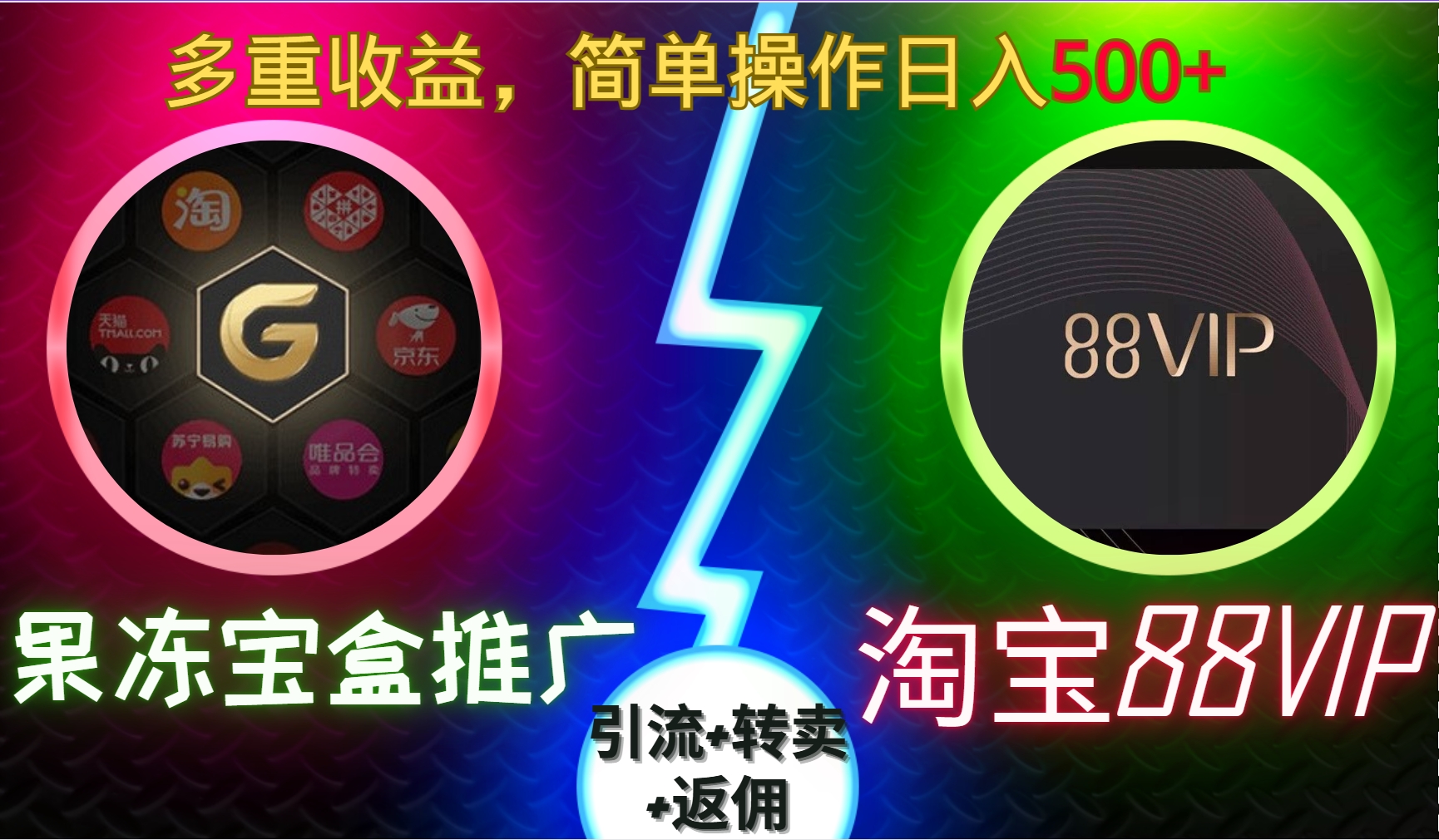 果冻宝盒推广88VIP，引流+转卖+返佣，多重收益，简单操作日入5张网赚项目-副业赚钱-互联网创业-资源整合八方网创