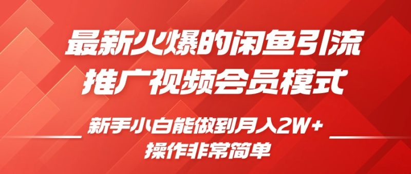 闲鱼引流推广影视会员，0成本就可以操作，新手小白月入过W+网赚项目-副业赚钱-互联网创业-资源整合八方网创