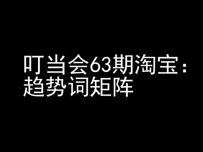 《淘宝天猫打爆班》原创高阶技术第63期，趋势词矩阵技术和玩法网赚项目-副业赚钱-互联网创业-资源整合八方网创