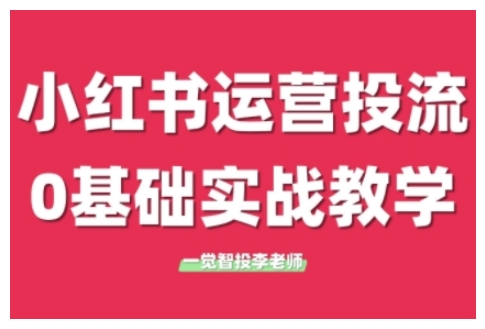 小红书运营投流，小红书广告投放从0到1的实战课，学完即可开始投放网赚项目-副业赚钱-互联网创业-资源整合八方网创