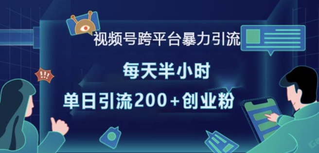 视频号跨平台暴力引流，每天半小时，单日引流200+精准创业粉网赚项目-副业赚钱-互联网创业-资源整合八方网创