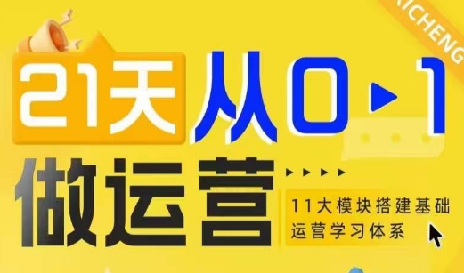 21天从0-1做运营，11大维度搭建基础运营学习体系网赚项目-副业赚钱-互联网创业-资源整合八方网创
