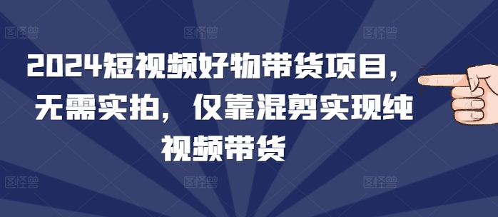 2024短视频好物带货项目，无需实拍，仅靠混剪实现纯视频带货网赚项目-副业赚钱-互联网创业-资源整合八方网创