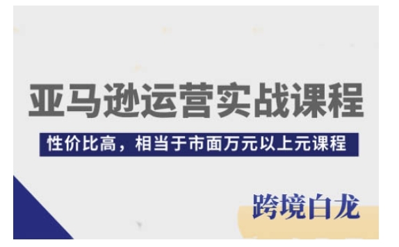 亚马逊运营实战课程，亚马逊从入门到精通，性价比高，相当于市面万元以上元课程网赚项目-副业赚钱-互联网创业-资源整合八方网创