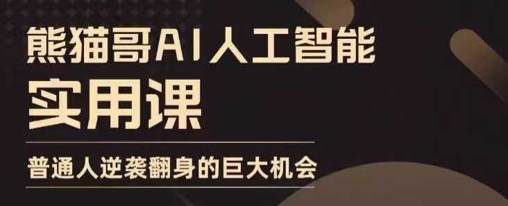 AI人工智能实用课，实在实用实战，普通人逆袭翻身的巨大机会网赚项目-副业赚钱-互联网创业-资源整合八方网创