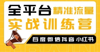 全平台精准流量实战训练营，百度微信抖音小红书SEO引流教程网赚项目-副业赚钱-互联网创业-资源整合八方网创