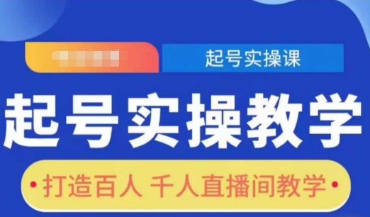 起号实操教学，打造百人千人直播间教学网赚项目-副业赚钱-互联网创业-资源整合八方网创