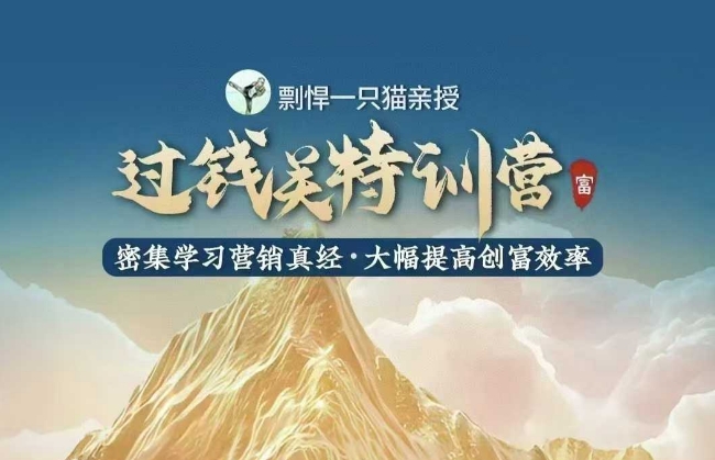剽悍一只猫-过钱关特训营，学习营销真经 大幅度提高创富效率网赚项目-副业赚钱-互联网创业-资源整合八方网创