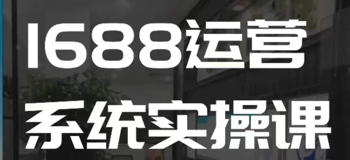 1688高阶运营系统实操课，快速掌握1688店铺运营的核心玩法网赚项目-副业赚钱-互联网创业-资源整合八方网创