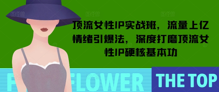顶流女性IP实战班，流量上亿情绪引爆法，深度打磨顶流女性IP硬核基本功网赚项目-副业赚钱-互联网创业-资源整合八方网创