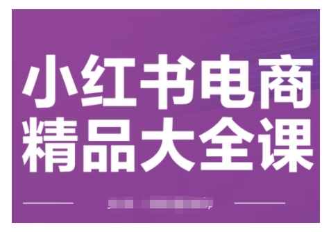 小红书电商精品大全课，快速掌握小红书运营技巧，实现精准引流与爆单目标，轻松玩转小红书电商网赚项目-副业赚钱-互联网创业-资源整合八方网创