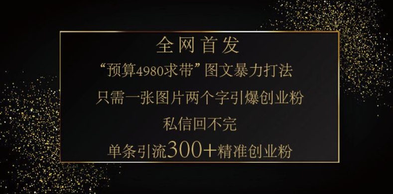 小红书神奇图片引流法，只需一张图，就能单条笔记凭借此方法，轻松引流 300 + 精准创业粉网赚项目-副业赚钱-互联网创业-资源整合八方网创
