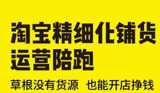淘宝精细化铺货运营陪跑(部分更新至2025)，草根没有货源 也能开店挣钱网赚项目-副业赚钱-互联网创业-资源整合八方网创