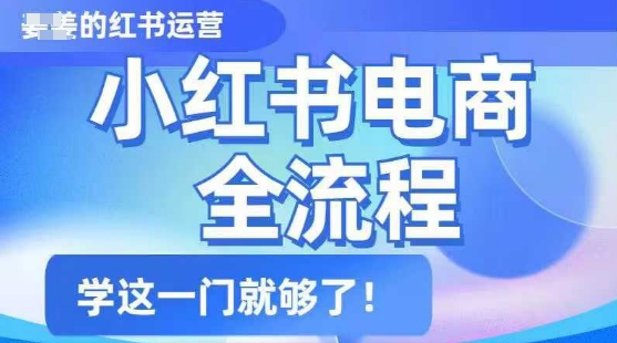 小红书电商全流程，精简易懂，从入门到精通，学这一门就够了网赚项目-副业赚钱-互联网创业-资源整合八方网创